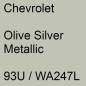 Preview: Chevrolet, Olive Silver Metallic, 93U / WA247L.